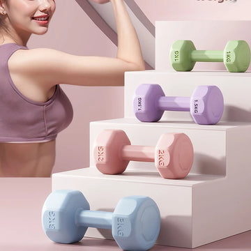 Wholesale small dumbbells women's fitness equipment home package rubber arm muscle yoga dumbbell set