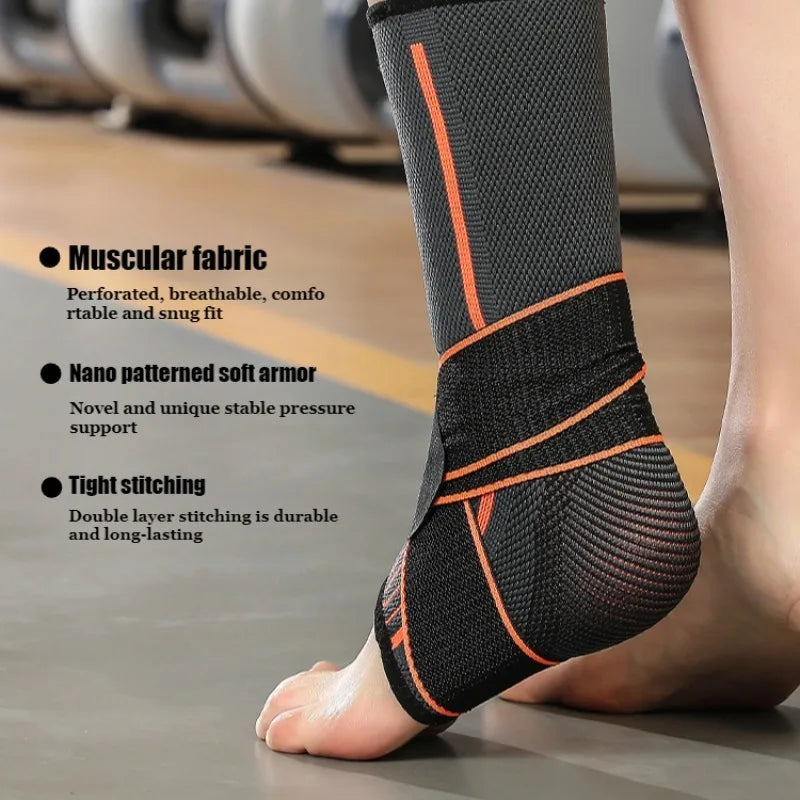 1PC Pressurized Bandage Ankle Support Ankle Brace Protector Foot Strap Elastic Belt Fitness Sports Gym Badminton Accessory