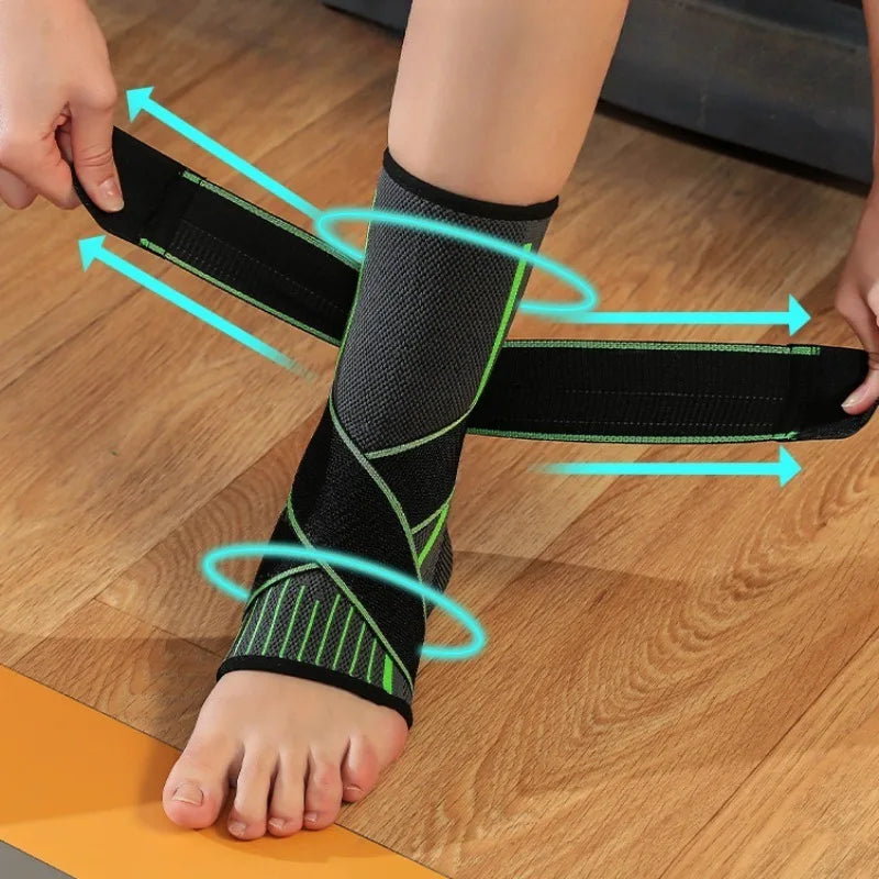 1PC Pressurized Bandage Ankle Support Ankle Brace Protector Foot Strap Elastic Belt Fitness Sports Gym Badminton Accessory